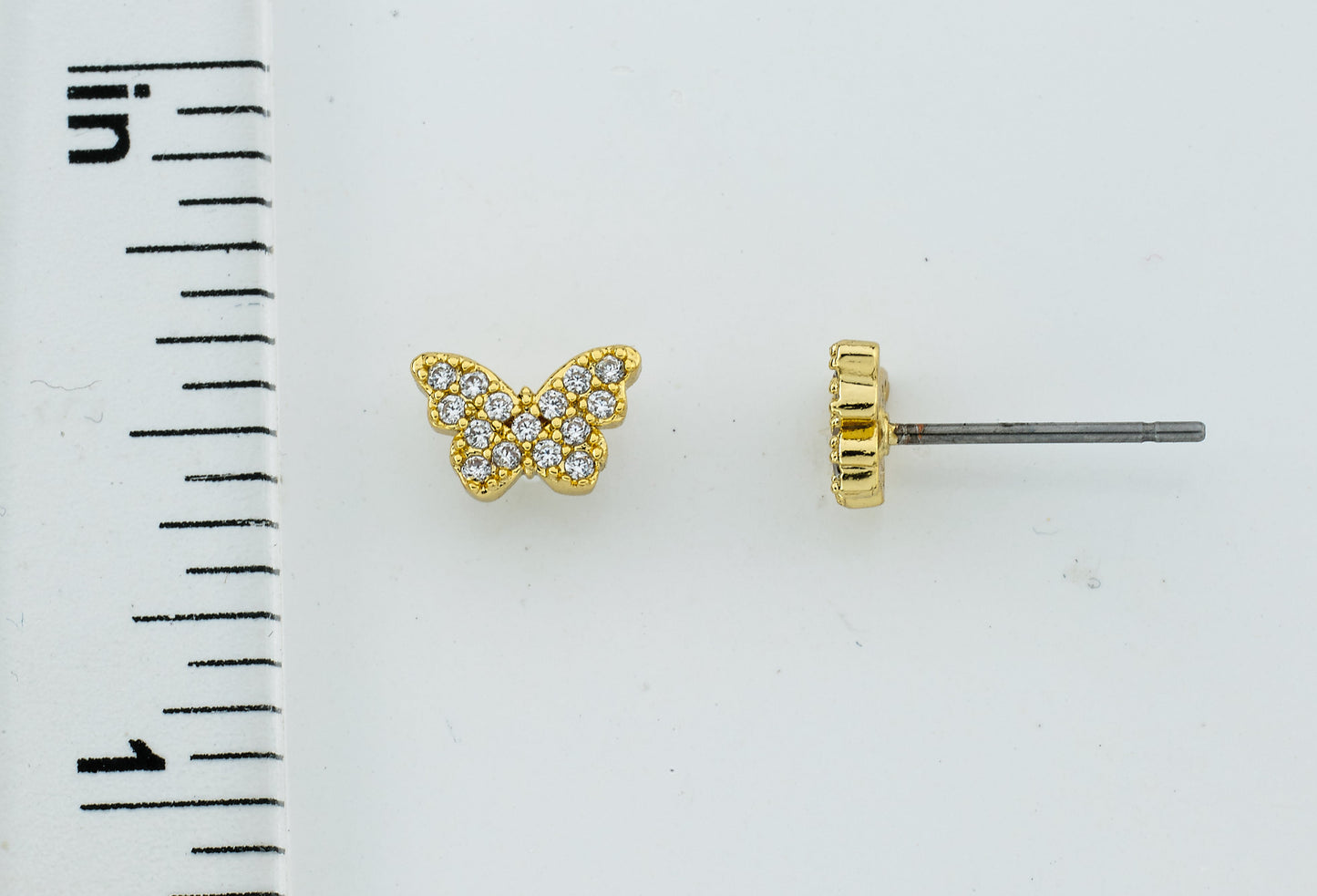 CZ Filled Butterfly Stud Earring