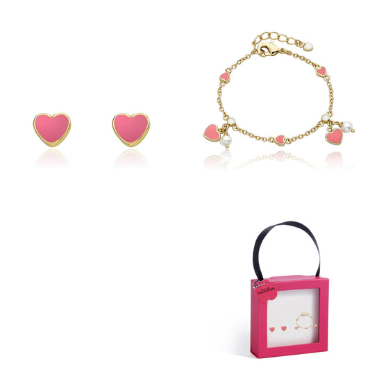 Enamel Heart Dangle Bracelet