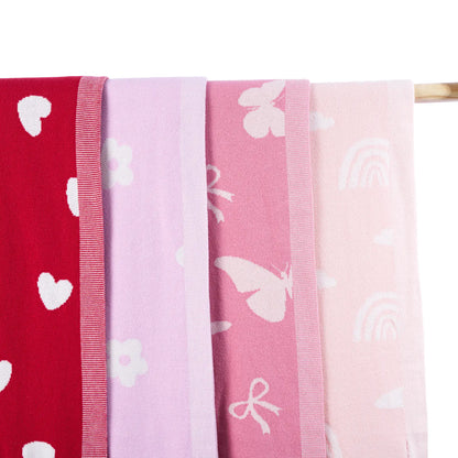 Daisy Jacquard Knit Baby Blanket
