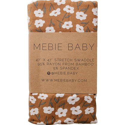 Mustard Floral Bamboo Stretch Swaddle