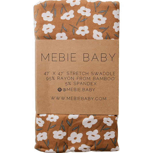 Mustard Floral Bamboo Stretch Swaddle