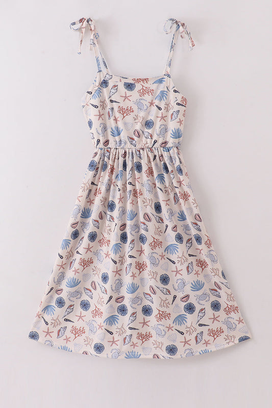 Blue Ocean Breeze Shells Mommy & Me Dress | Matching Mom & Daughter Beach Outfit