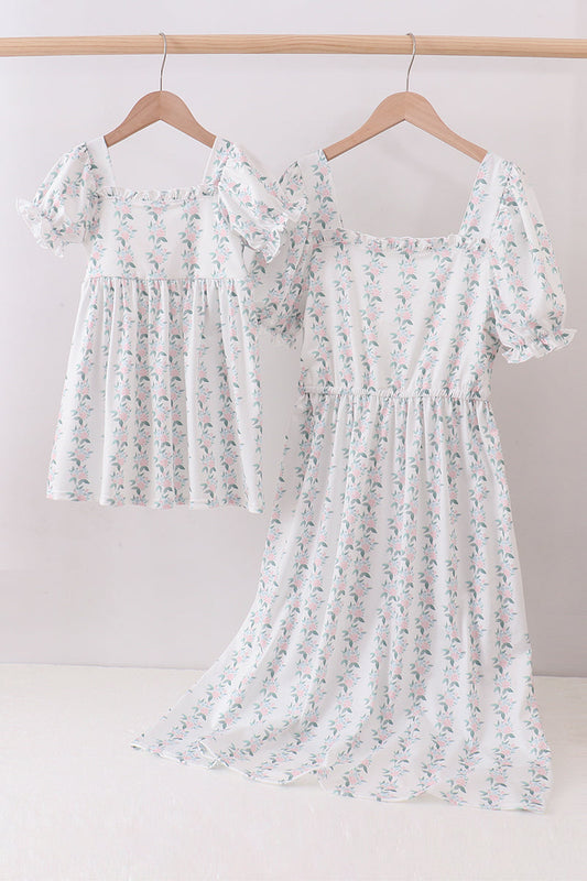 Floral Print Mommy & Me Dress | Matching Mom & Daughter Outfit