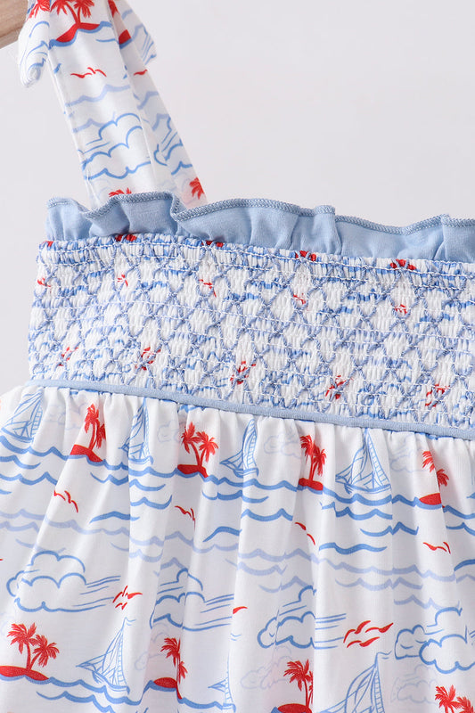 Blue Sailboat Smocked Set | Nautical Baby & Toddler Outfit