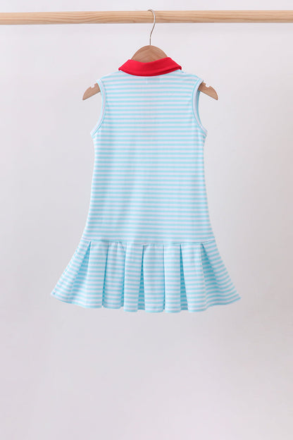 Bow Collar Apple Embroidery Dress