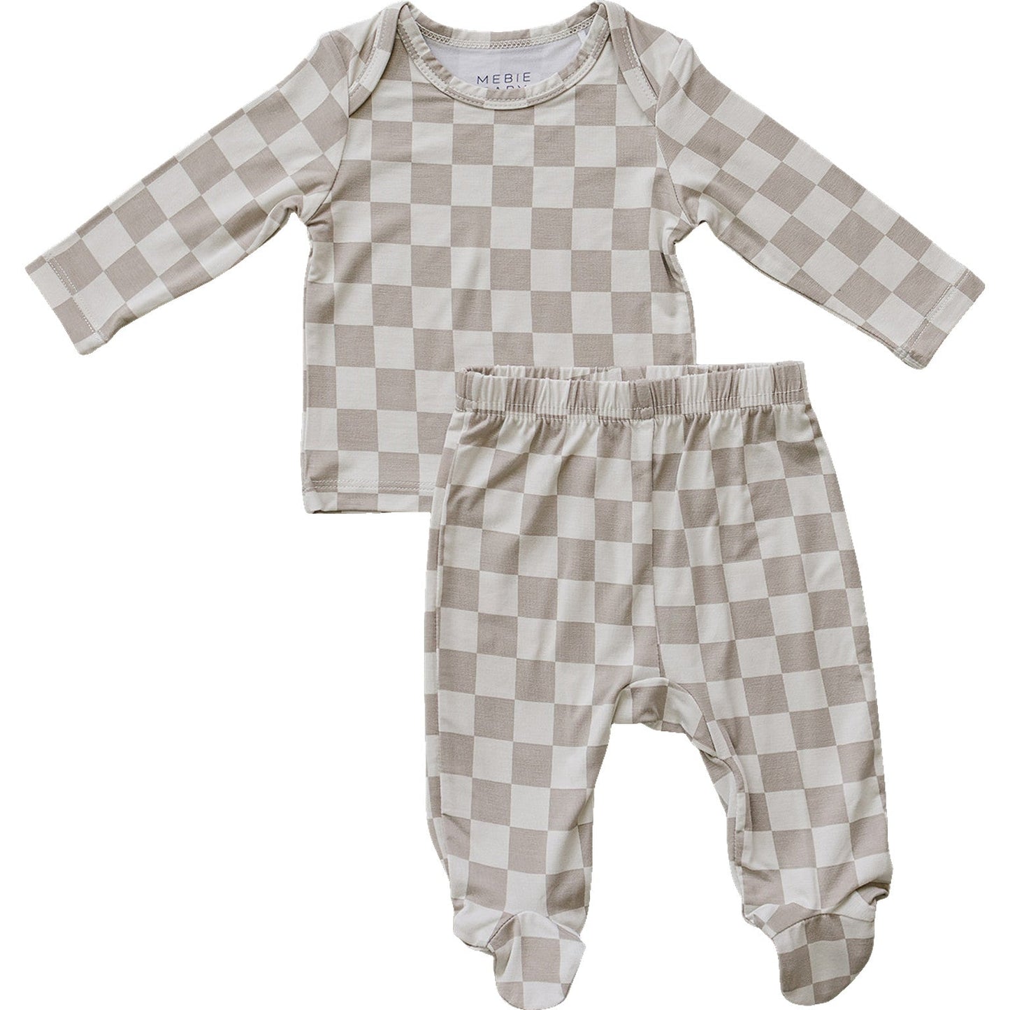 Taupe Checkered Bamboo Layette Set