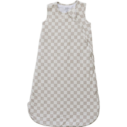 Taupe Checkered Bamboo Sleep Sack