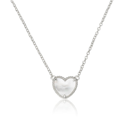 Mother Of Pearl Heart Necklace