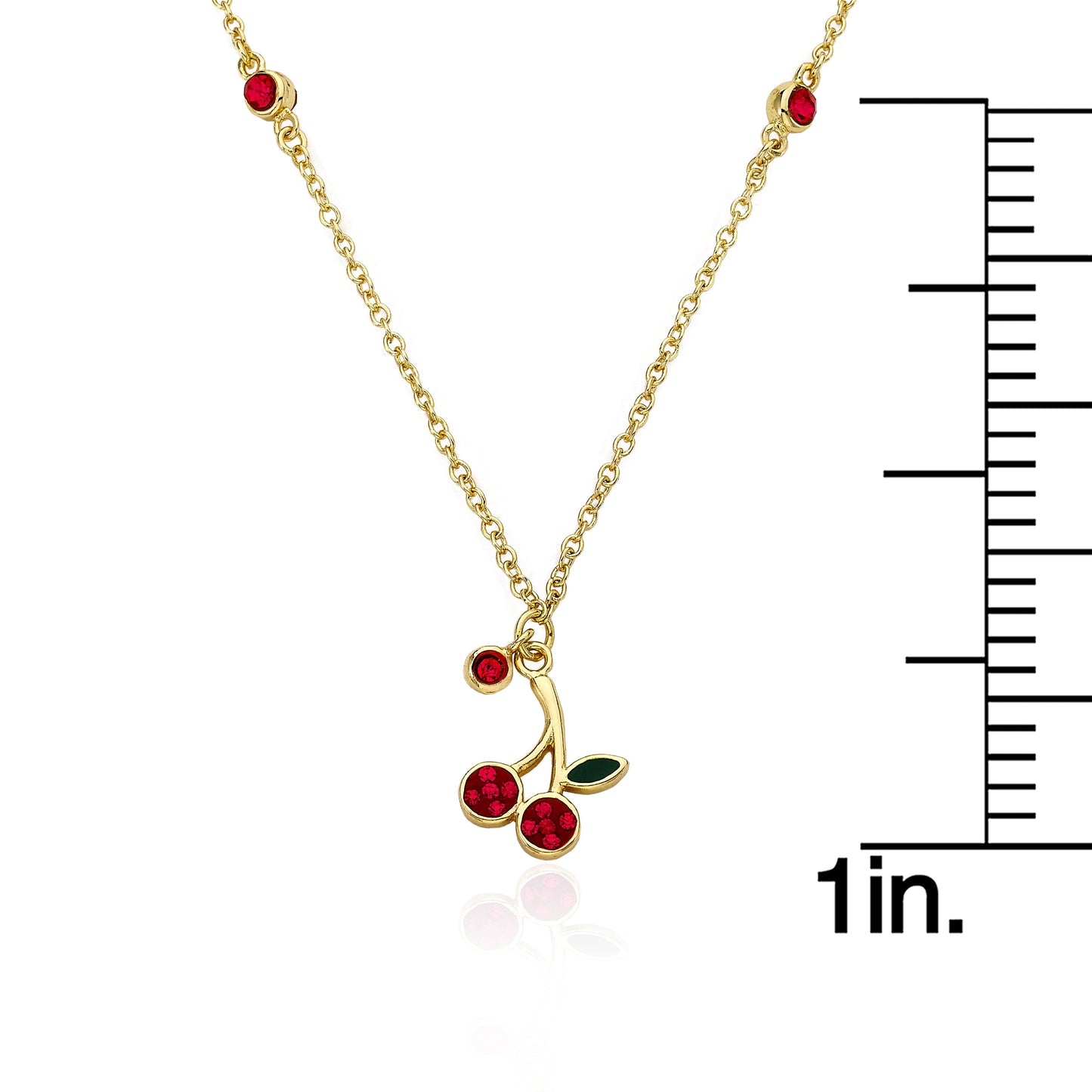 Crystal Cherry Drop Necklace