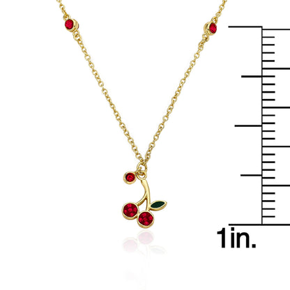 Crystal Cherry Drop Necklace