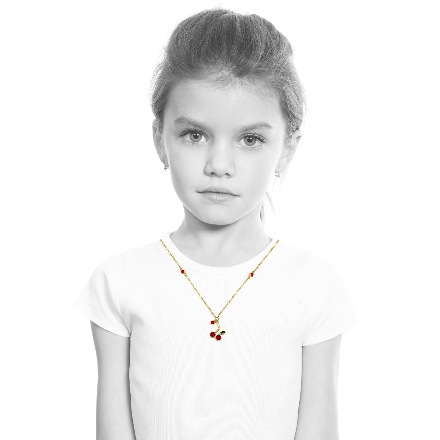 Crystal Cherry Drop Necklace