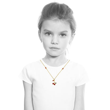 Crystal Cherry Drop Necklace