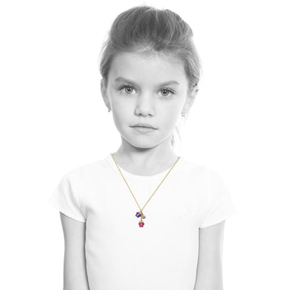 Butterflies Cluster Charm Necklace