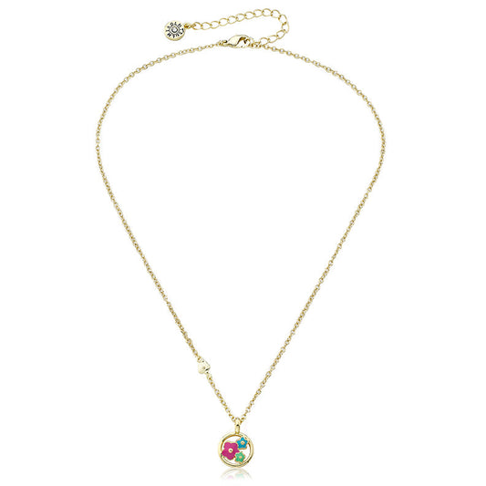Flower Disc Necklace