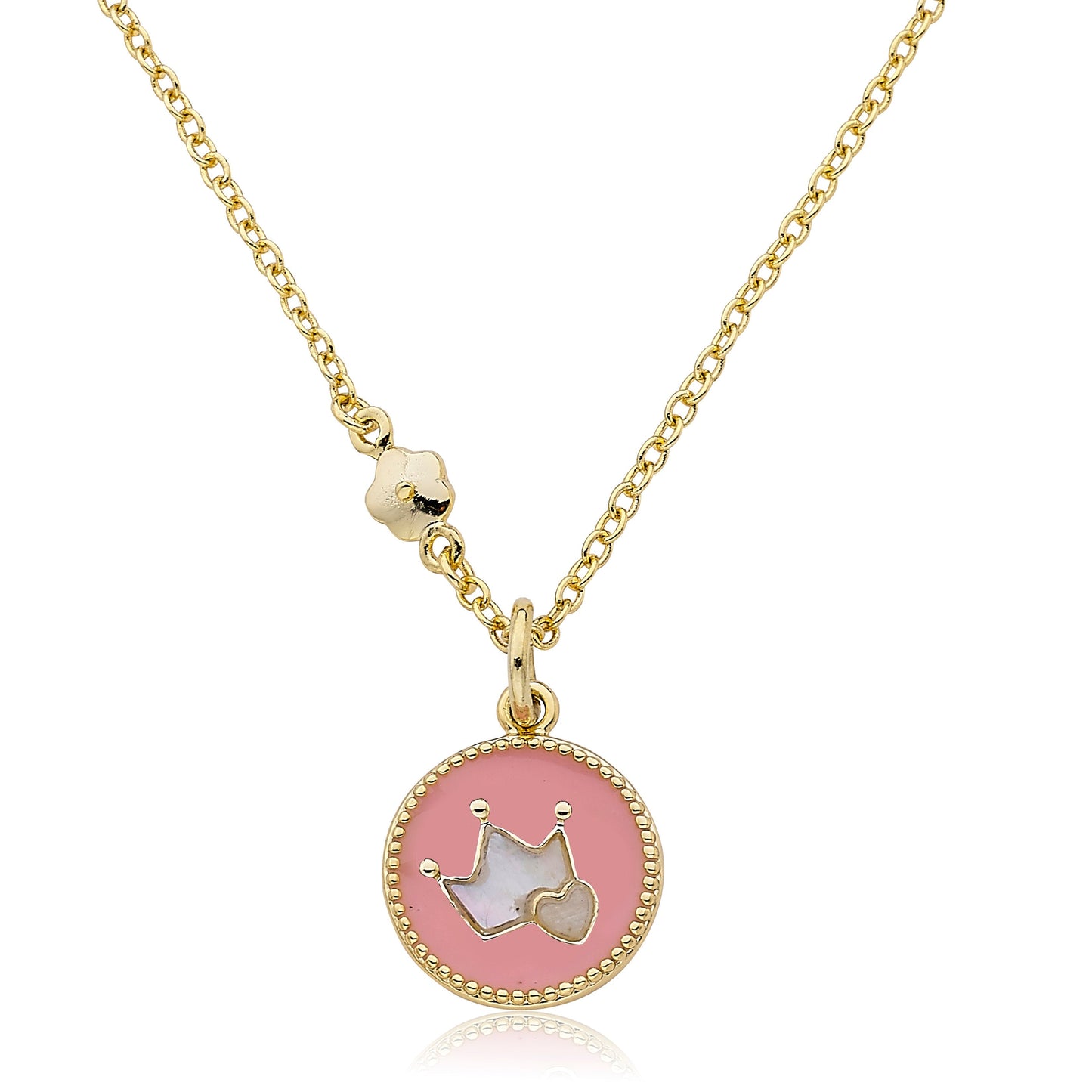 Enamel Crown Necklace