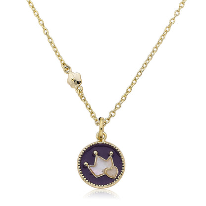 Enamel Crown Necklace