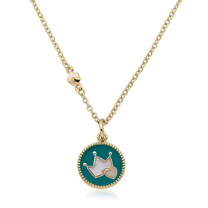 Enamel Crown Necklace