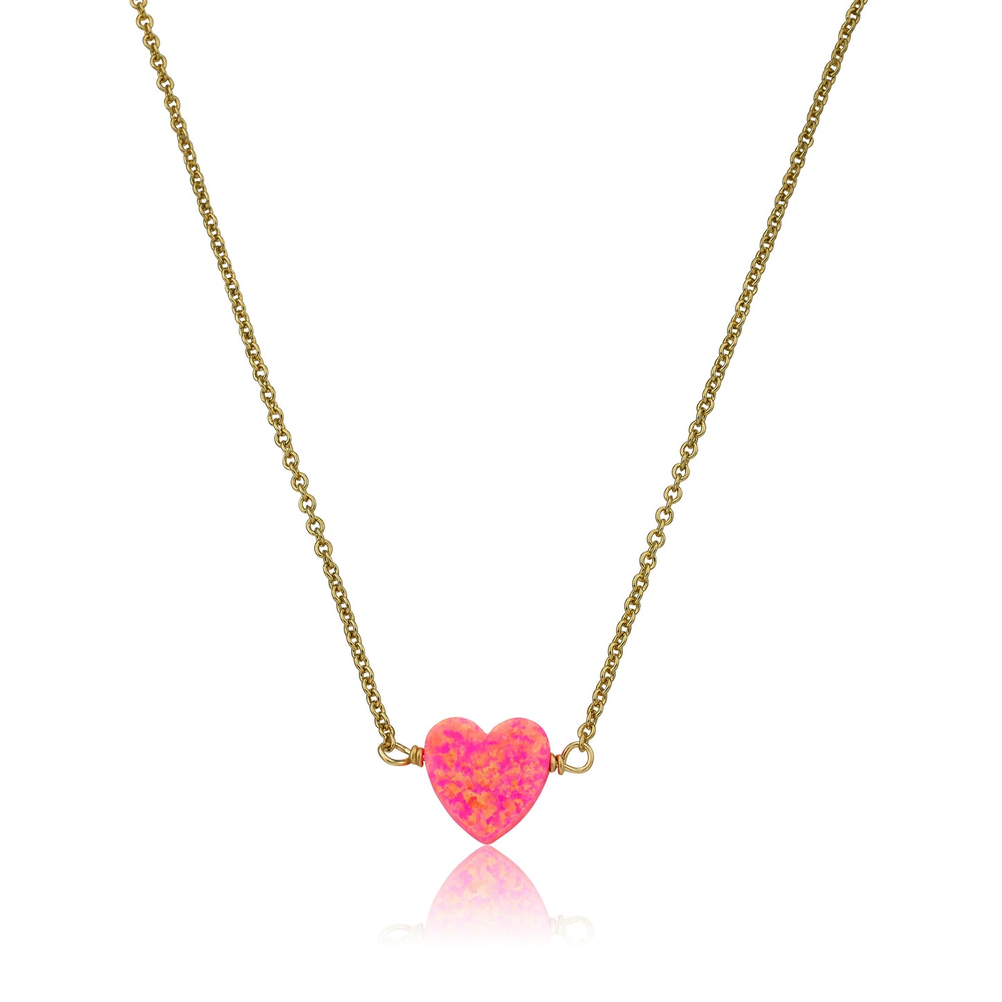 Glitter Girl Opal Heart Necklace