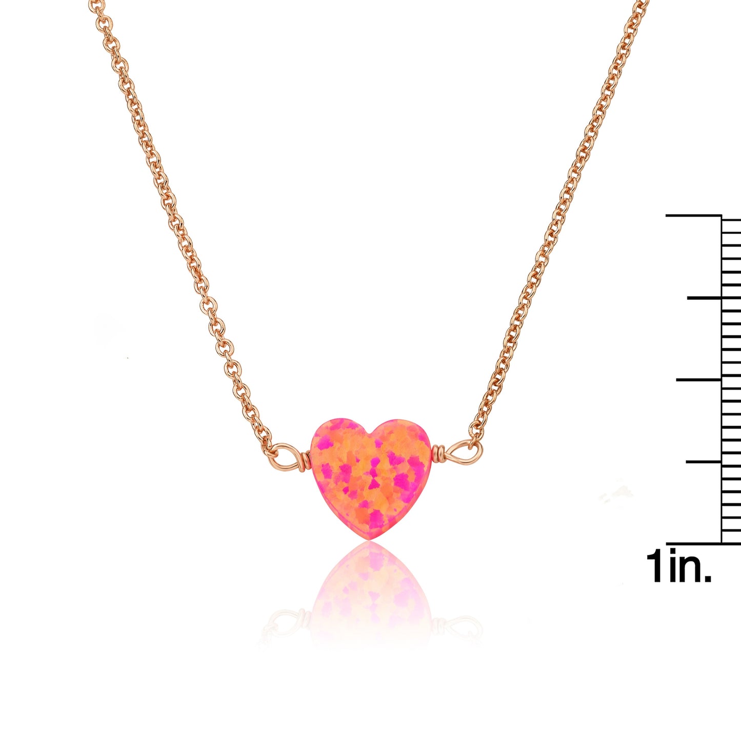 Glitter Girl Opal Heart Necklace
