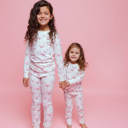 Organic Cotton Kids Pajamas | Pink Petals Girls Sleepwear