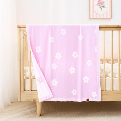 Daisy Jacquard Knit Baby Blanket