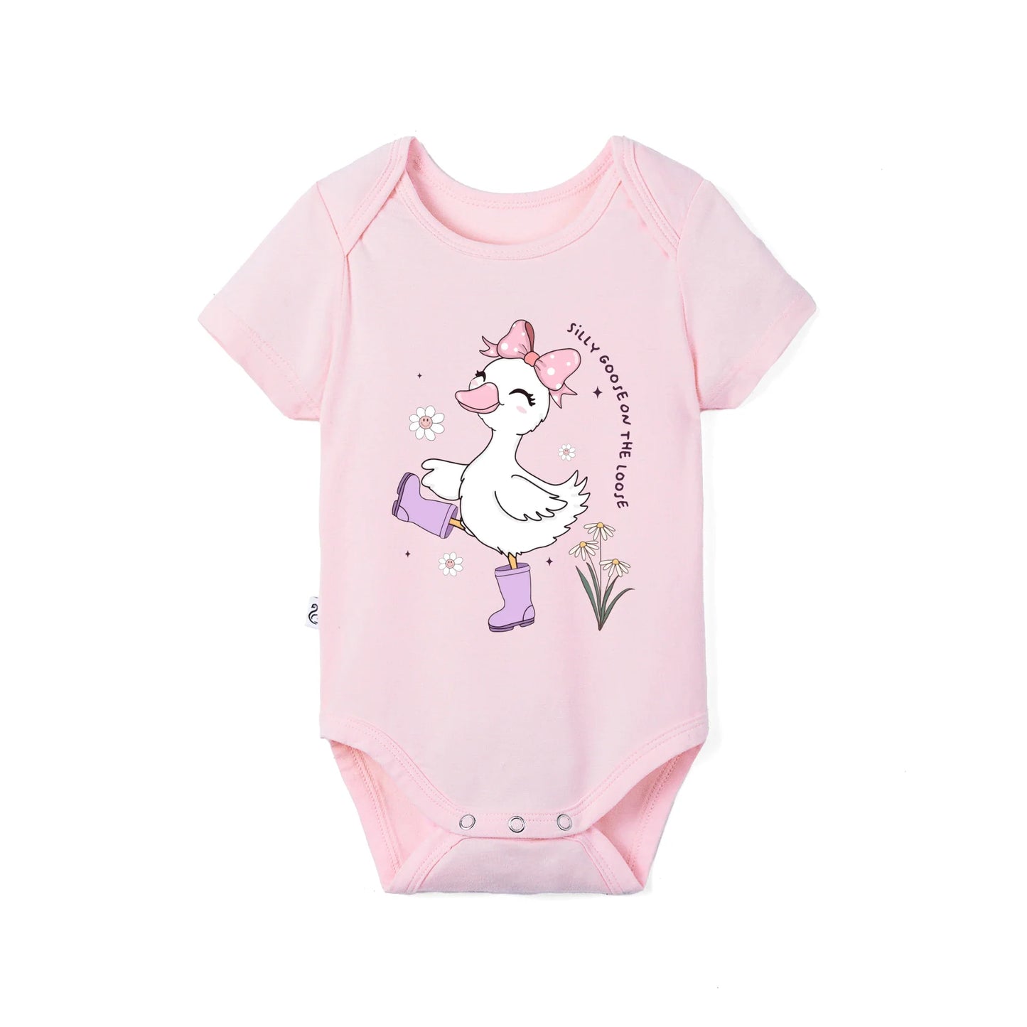 Silly Goose On The Loose Bamboo Baby Bodysuit