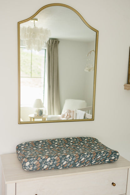 Midnight Floral Muslin Changing Pad Cover