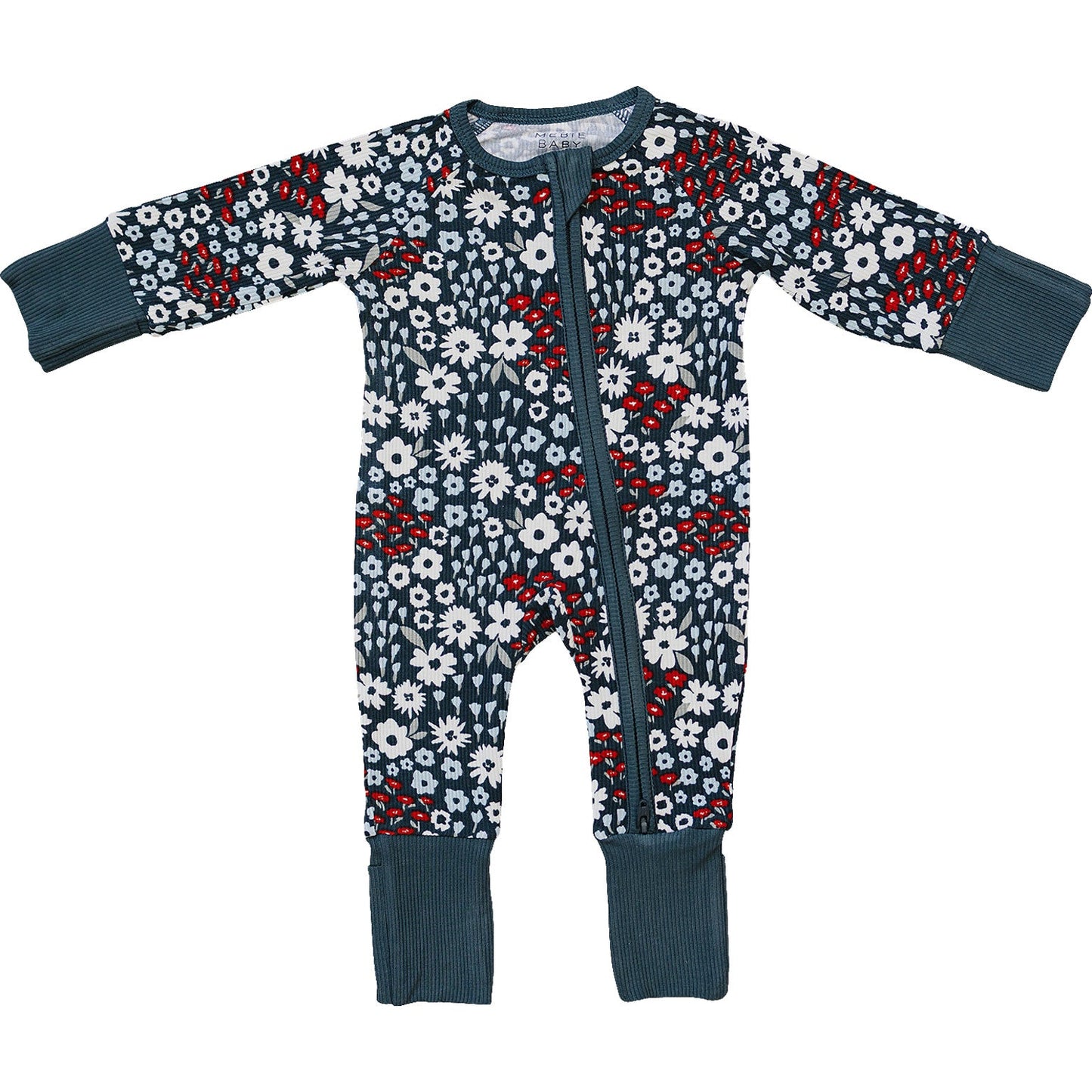 Americana Floral Ribbed Bamboo Zipper