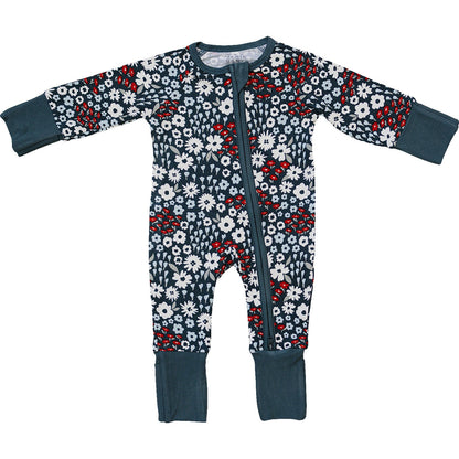 Americana Floral Ribbed Bamboo Zipper