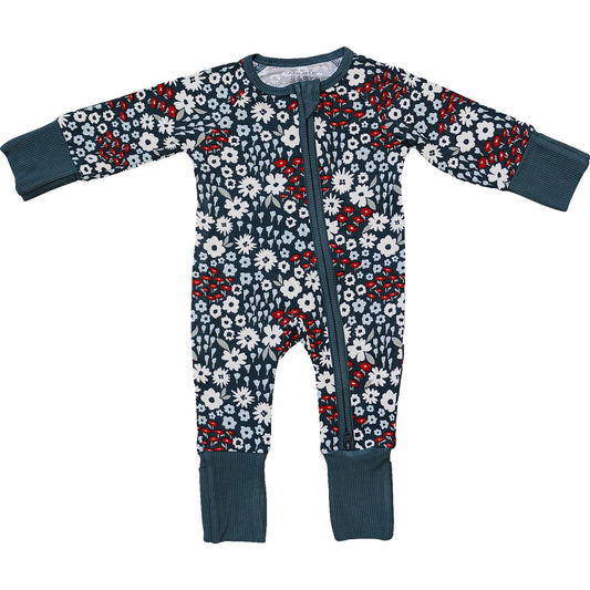 Americana Floral Ribbed Bamboo Zipper