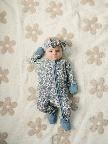 Bluebell Pointelle Bamboo Zipper