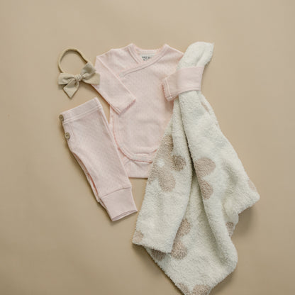 Pink Pointelle Layette Set