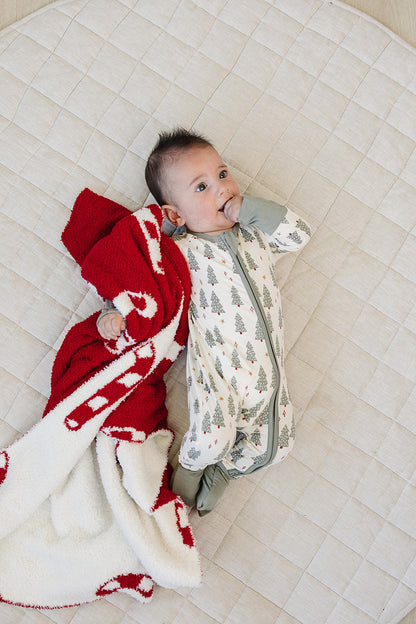 Candy Cane Plush Blanket