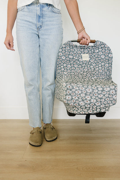 Dark Green Daisy Bamboo Multi-Use Cover