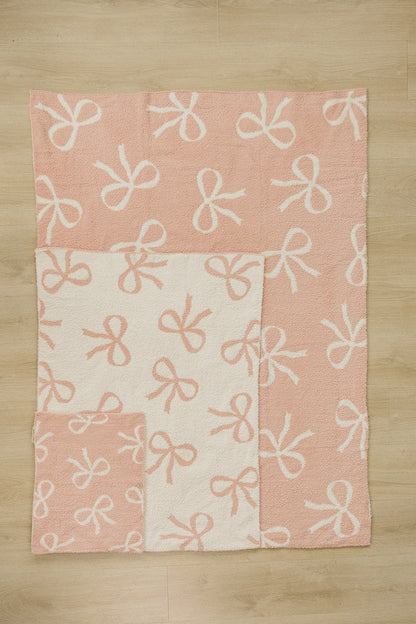 Pink Bow Plush Blanket
