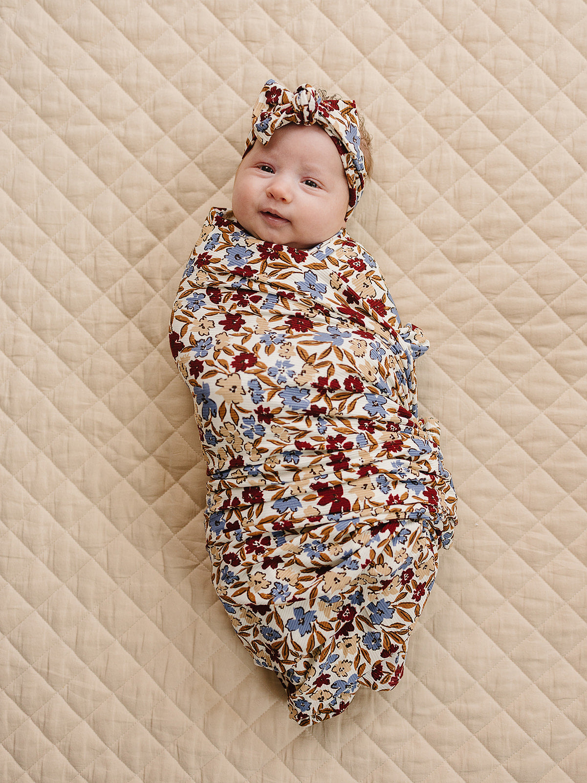 Desert Floral Ribbed Bamboo Stretch Swaddle