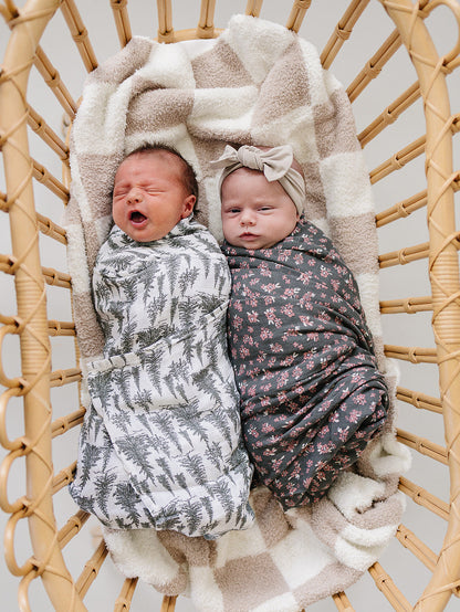 Olive Bloom Muslin Swaddle Blanket