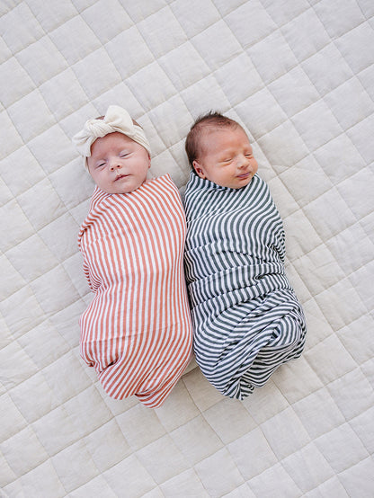 Pink Stripes Muslin Swaddle Blanket