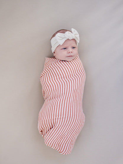 Pink Stripes Muslin Swaddle Blanket