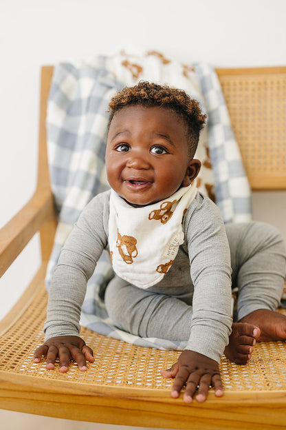Teddy Bear Muslin Bib
