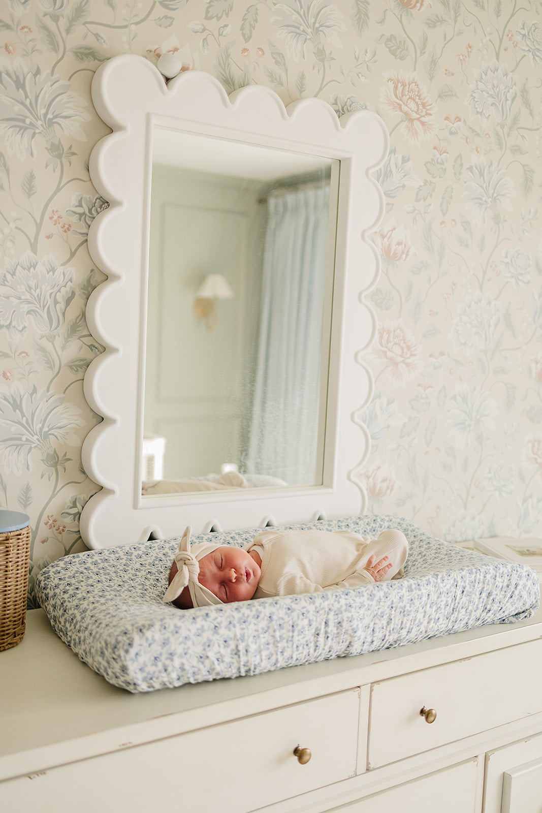 Blue Blossom Muslin Changing Pad Cover