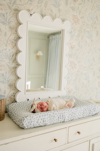 Blue Blossom Muslin Changing Pad Cover