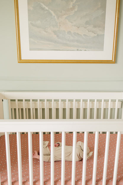 Vintage Pink Floral Muslin Crib Sheet