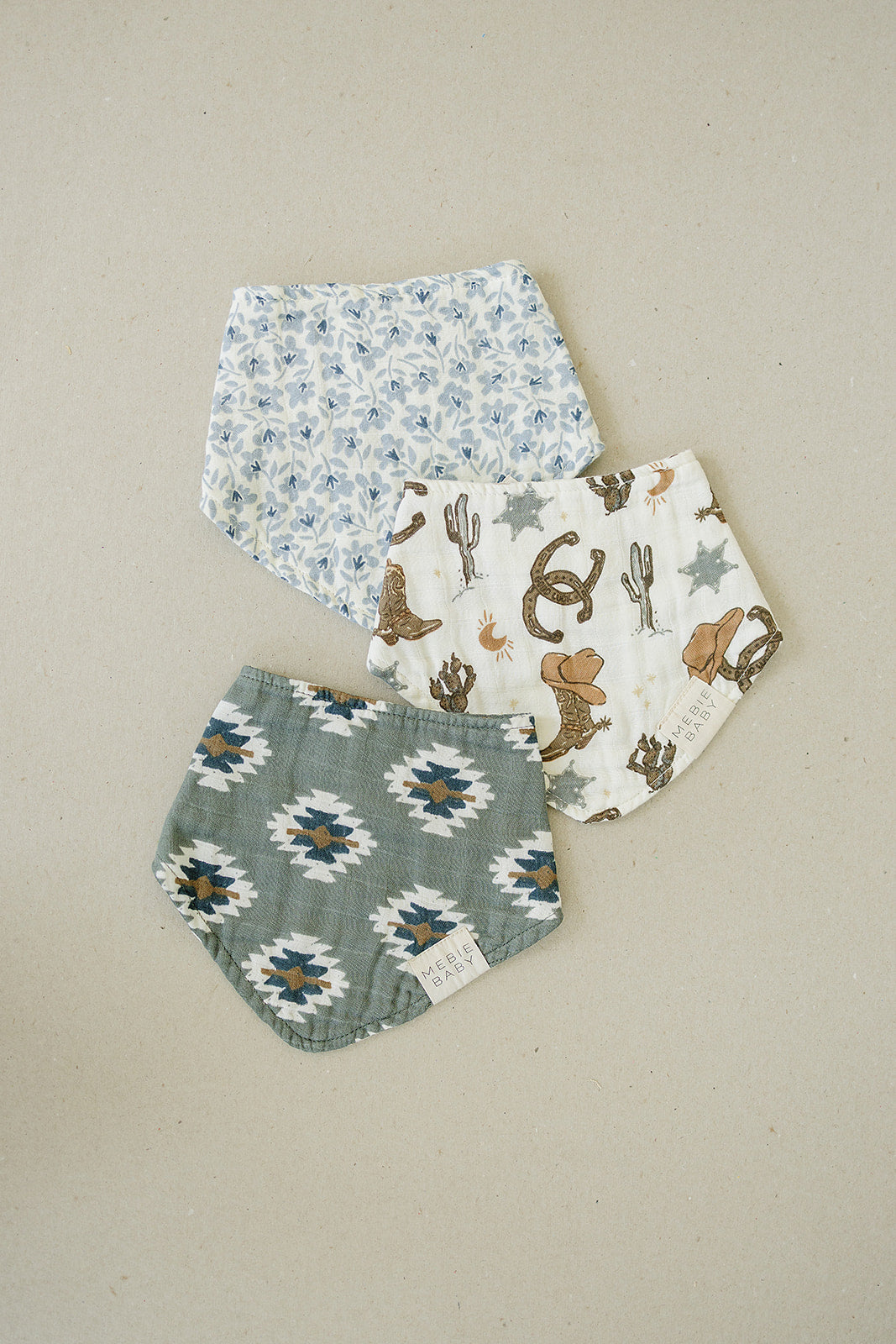 Blue Blossom Muslin Bib