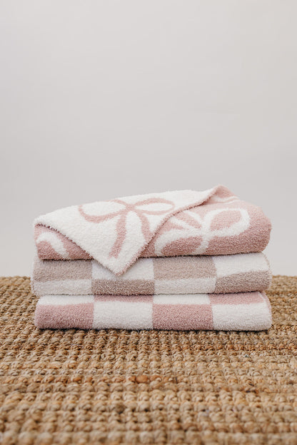 Pink Bow Plush Blanket