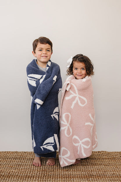 Pink Bow Plush Blanket