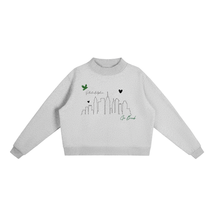 Philly  Essential Fleece Mock-Neck Crew Sweatshirt