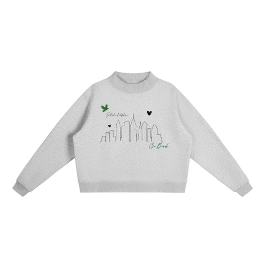 Philly  Essential Fleece Mock-Neck Crew Sweatshirt