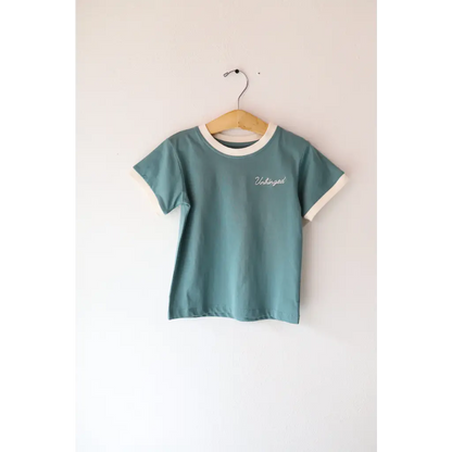 Embroidered Unhinged Ringer T-Shirt for Kids